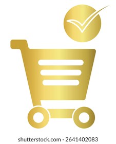 Golden Cart, Check Mark Icon, Validity for Sale