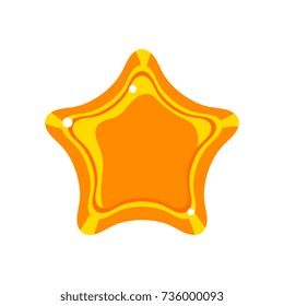 Golden cartoon glossy star vector Illustration