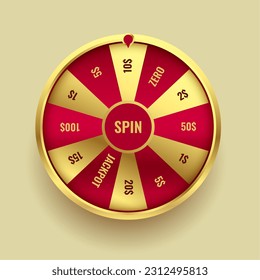 golden casino wheel background spin for luck and win lottery vector