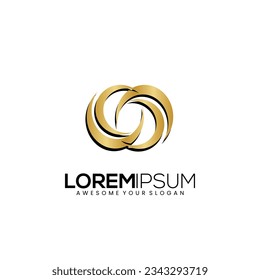 Golden CC Infinity Logo Vector Design template. Initial Letter C CC linked uppercase overlap modern gold logo vector design. Suitable for business, consulting group company. Vector Illustration.