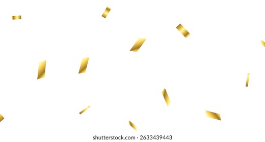 Golden Celebration Confetti Floating Down on Transparent Background. Ideal for Party Flyers and Greeting Cards. Falling Gold Confetti with Transparency. A Versatile Background Element for Any Festive 