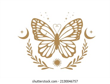 vectorial celestial dorado dibujado a mano 