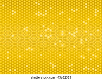 Golden cells of a honeycomb seamless background