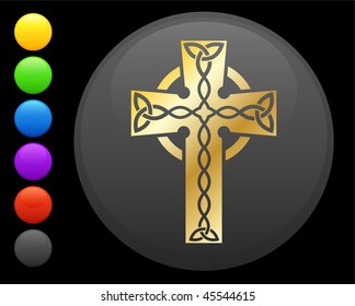 Golden Celtic cross Original vector icon. Six color options included.