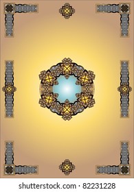 Golden celtic ornamental book cover illustration