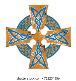 Golden Celtic pattern. Element of Scandinavian or Celtic ornament. Infinity symbol