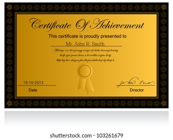 Golden Certificate Of Achievement