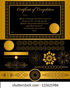 Golden Certificate Of Completion.