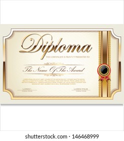 Golden Certificate template