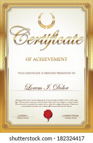 Golden certificate template