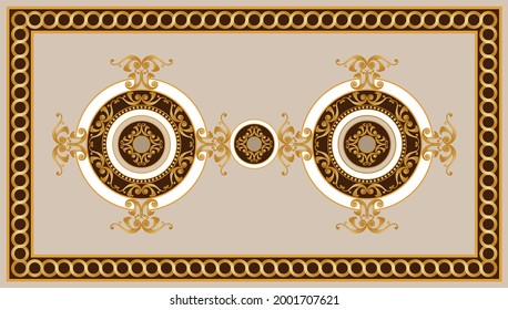 Goldene Kette mit barocken Elementen auf beigem Hintergrund. EPS10-Illustration.