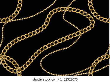 golden chain baroque vector design