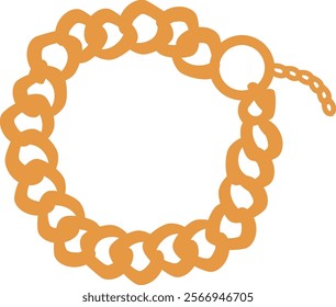 Golden chain bracelet necklace vector illustration