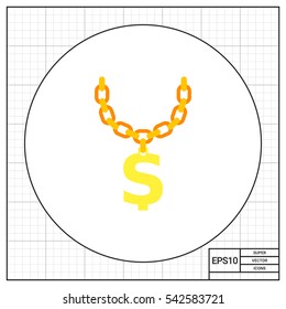 Golden Chain with Dollar Symbol Icon