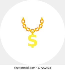 Golden Chain with Dollar Symbol Icon