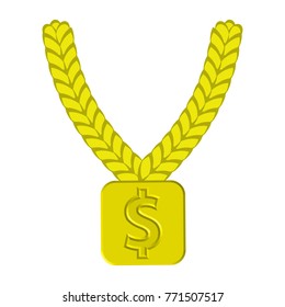 golden chain, dollar symbol or sign 