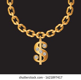 Golden Chain Dollar Symbol Vector Design Stock Vector (Royalty Free ...