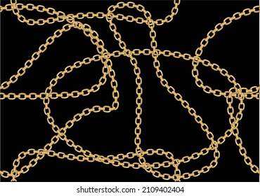 golden chain hand drawn design vector