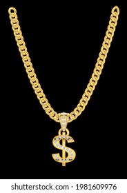 Golden Chain with a magnificent Dollar Pendant