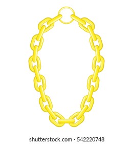 Golden chain necklace icon. Cartoon illustration of golden chain necklace vector icon for web design