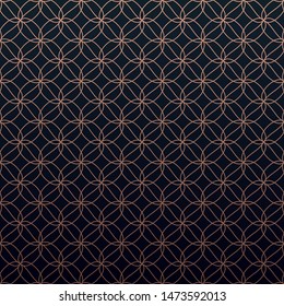 Golden chain pattern. Luxury geometric weaving abstract ornament.