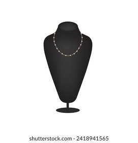 Golden chain with pearls. vector