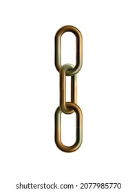 Golden chain realistic composition of hanging golden chain segments on blank background vector illustration