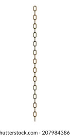 Golden chain realistic composition of hanging golden chain on blank background vector illustration