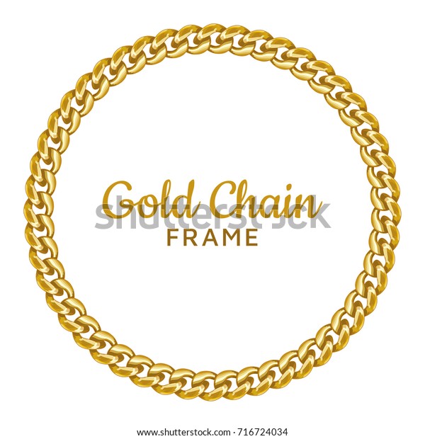 Golden Chain Round Border Frame Seamless Stock Vector (Royalty Free ...