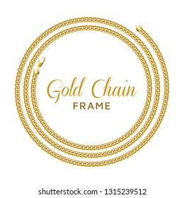 Golden Chain Round Spiral Border Frame Stock Vector (Royalty Free ...