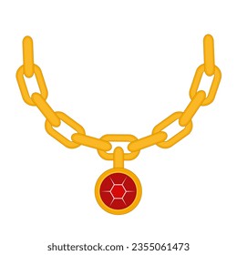 golden chain with ruby gem jewelry icon