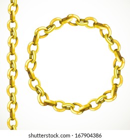 Golden chain seamless line   closed in circle