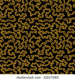 Golden chain seamless pattern. Vector background