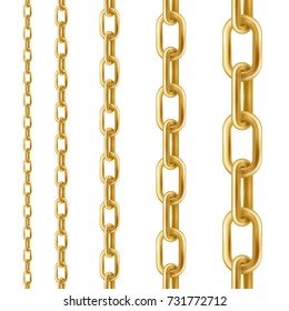 Golden chain. Set of vector design elements