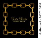 Golden Chain Square Border Frame. Rectangle Border with golden color. Jewelry Design. Vector illustration.