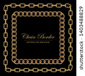Golden Chain Square Border Frame. Rectangle Border with golden color. Jewelry Design. Vector illustration.