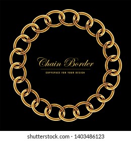 Golden Chain Square Border Frame. Circle Border with golden color. Jewelry Design. Vector illustration.