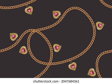 diseño de arte vectorial de cadena dorada dibujado a mano