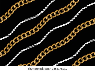 golden chain vector hand drawn design art