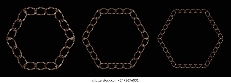 Golden chain vector hand drawn design art. Chain pattern . Eps10.