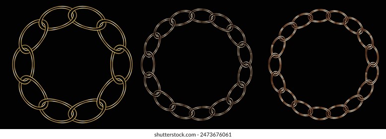 Golden chain vector hand drawn design art. Chain pattern . Eps10.