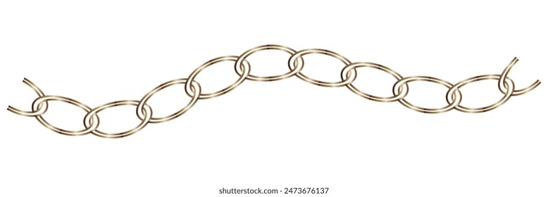 Golden chain vector hand drawn design art. Chain pattern . Eps10.