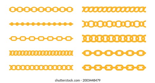 Vector de cadena dorada. joyería de lujo Está hecho de cadenas de oro entrelazadas en una línea.