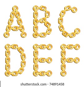 Golden chained alphabet