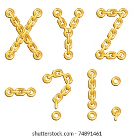 Golden chained alphabet