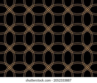 Golden chains background. Seamless vector illustration.