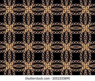 Golden chains background. Seamless vector illustration.