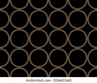Golden chains background. Seamless vector illustration.