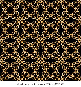 Golden chains background. Seamless vector illustration.