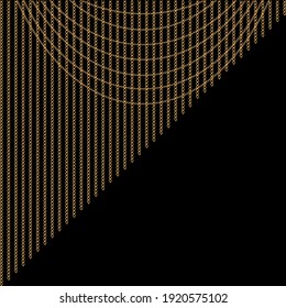 Golden chains background. Vector illustration.